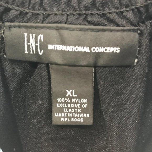 INC teal and black paisley smocked waist peasant top size XL - Picture 2 of 3